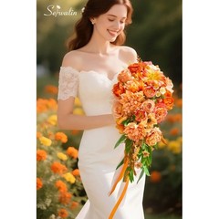Silk Rose Bouquet Wedding Decor Faux Flowers Handcrafted Bridesmaid Gift New
