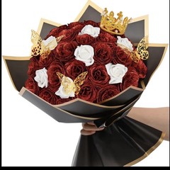 Ramo de Rosas Eternas con Brillantina 36 Pcs