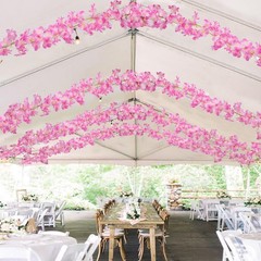 CITYES 2 Pcs Artificial Cherry Blossom Flower Vines Pink-2