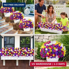 MARTINE MALL Artificial Flowers for Outdoors, 12 Bundles Realistic Fake Outdoor