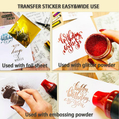 3Pc Rhombus Background Stick&Shine Foil Transfer Sticker Paper for Handmade Card
