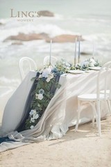 Ling’s Moment Artificial Eucalyptus Garland with Flowers 6FT, Wedding Table G…