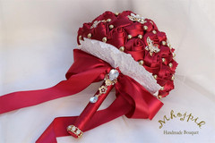 Bridal Wedding Bouquet round Holding Bouquet Throw Toss Artificial Rose Flower B