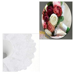 10pcs White Lace Bouquet Collars – DIY Wedding Bridal Flower Holder Set