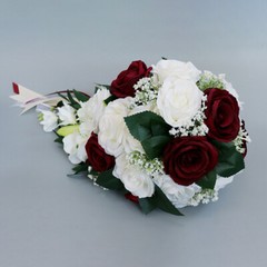 Bridal Artificial Rose Bouquet Silk Flowers Bridesmaid Drop Shape Decor