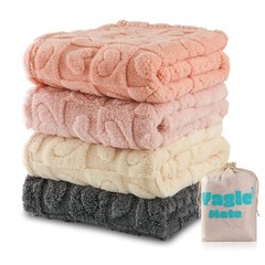 4 Pcs Manta Bebe Corazones Suave Regalo Recien Nacido 30×40 Beige Gris Azul Rosa