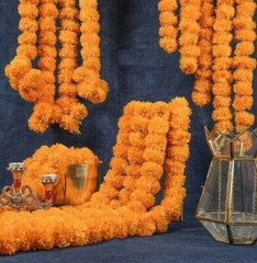 Indian Wedding Decor Articial Garland Handmade Marigold Flower Vine 10 Pc Lot
