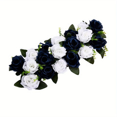 1Pc Elegant Rose Floral Centerpiece for Wedding Table Runner, Artificial Flower
