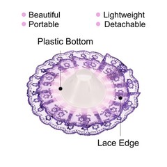 4Pcs Lace Bouquet Collar DIY Decoration Bridal Bouquet Holder for Wedding Purple