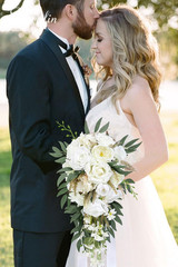 11 Inch Wedding Bouquets for Bride Bridesmaid, Natural Whites Rose Bridal Bouque