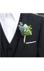 Men Wedding Eucalyptus Berry Plant Groom Boutonniere for 4 Green Boutonniere