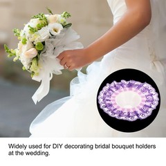 4Pcs Lace Bouquet Collar DIY Decoration Bridal Bouquet Holder for Wedding Purple