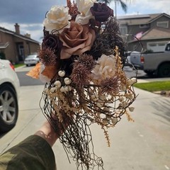 Rustic Boho Cascading Artificial Flower Bridal Bouquet / Lings Moments / wedding