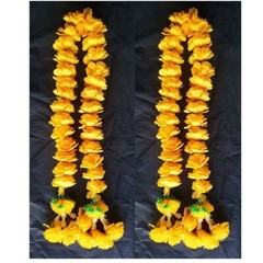 Marigold Flower Artificial Plastic Garland Decoration Wedding Party Event Orange
