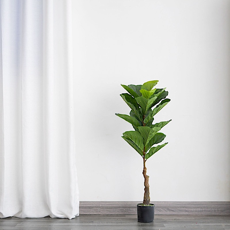 2 GREEN 3 ft Fiddle Leaf Fig Tree Potted ARTIFICIAL PLANTS Party Events Supplies