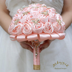Light Salmon Handmade Bridal Bouquet for Weddings & Quinceaneras – 8.7