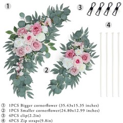 ponatia Artificial Wedding Arch Flowers (Pack of 2), Dusty Rose Wedding Flowe…