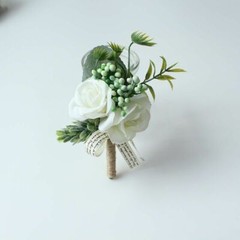 Buttonhole Rose Brooch Bride Wedding Wrist Corsage Bracelet Marriage Accessories