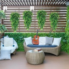 4Pcs Artificial Boston Fern Plant Fake Hanging Plastic Vine Home Outdoor Decor