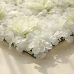 8 Cream Roses and Hydrangea Flowers Mat Wall Backdrop Panels Wedding Decorations