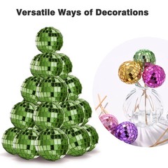 Yescom 20PCS 1.6″ Small Disco Ball Mirror Mini Hanging for Events Wedding Party