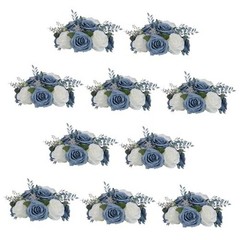 Flower Ball Arrangement Bouquet: Pcs 9.4 inch Diameter 10 Dusty Blue & White