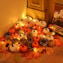 DearHouse 80Pcs Artificial Pumpkins Maple Harvest Fall Decoration, Assorted
