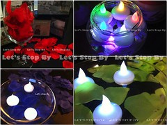 12 LED Floating Tea Candle Light + 500 Silk Rose Petal Wedding Decor Centerpiece