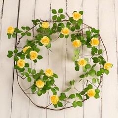 Pcs x 6 Ft Bendable Artificial Rose Vine Flower Garland, Floral Vines 2 Yellow