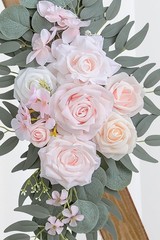 Olalaka Pink Wedding Arch Flowers Set of 2 for Welcome & Ivory