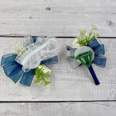 Ansuma Ivory Rose Flower Wrist Corsage Boutonniere Set Bridesmaid Wrist