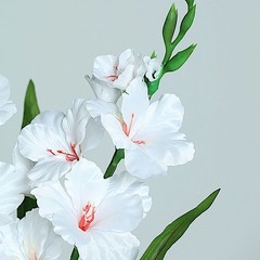 3 WHITE 36″ SILK GLADIOLUS ARTIFICIAL FLOWER Spray Stems Wedding Decorations