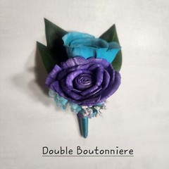 Purple Turquoise Rose Calla Lily Real Touch Bridal Wedding Bouquet Accessories