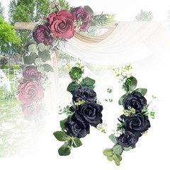 Pieces 2 Artificial Flower Swags Chair Floral Garlands Backdrop Garland Corner