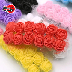 144Pcs Mini PE Foam Rose Heads Red Lace Flowers DIY Wedding Home Decor 2cm