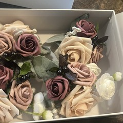Ling’s Moment Wedding Homecoming Wrist Corsages Artificial Flowers Set of 4