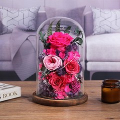 Flowers for Delivery Preserved Rose in Glass Reddish