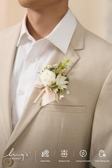 Boutonniere for Men, 6pcs Groom Groomsmen Boutonniere, Artificial Flowers for…