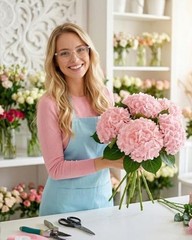 3Pcs Real Touch Hydrangea Artificial Flowers – 16.7″ 3D Latex Light – Pink