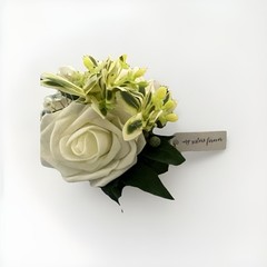 Handmade Rose Pink and White Corsage for Wedding Bridesmaid