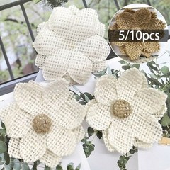 Decorate with Charm Vintage Hessian Burlap Lace Flowers (65 characters)