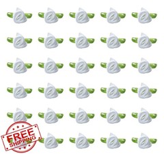 Ruwado White Satin Roses with Leaves 50 Pcs