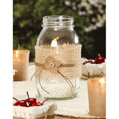 DAVID TUTERA NATURAL BURLAP FLOWER PICKS FOR RUSTIC WEDDINGS – 16 PIECES