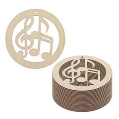 20pcs Music Notes Shaped Wood DIY Craft Cutouts Musical Notes Unfinished Wood
