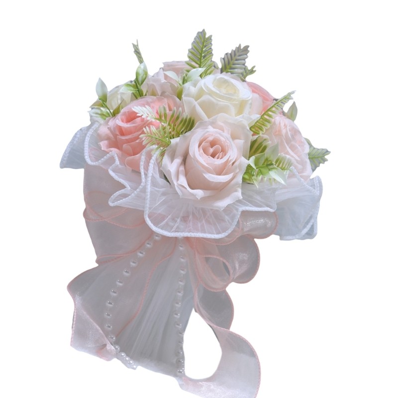 Bridal Bouquet Artificial Silk Flower Arrangement for Wedding and Formal Event