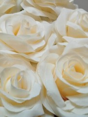 12 X Peony Roses Bridal Bouquets Faux Silk Flowers Ivory 10cm Heads