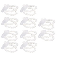 10 Pcs Pearl Wrist Corsage Bracelet Elegant White Pearl Elastic Wedding Band