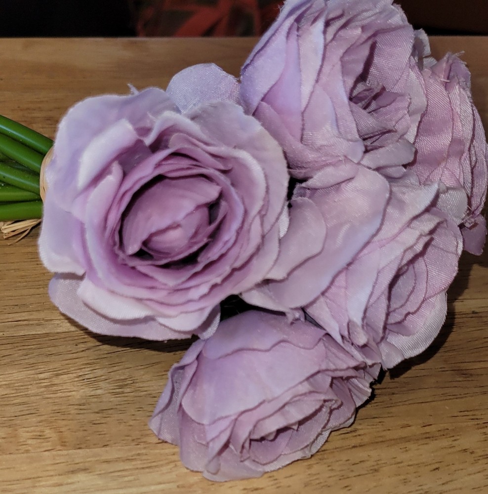 Light Purple Silk Roses Artificial FLOWERS Bouquet Party Decoration