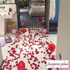 Versatile 2200 PCS Dark-Red Silk Rose Petals for Anniversary & Valentine’s Decor