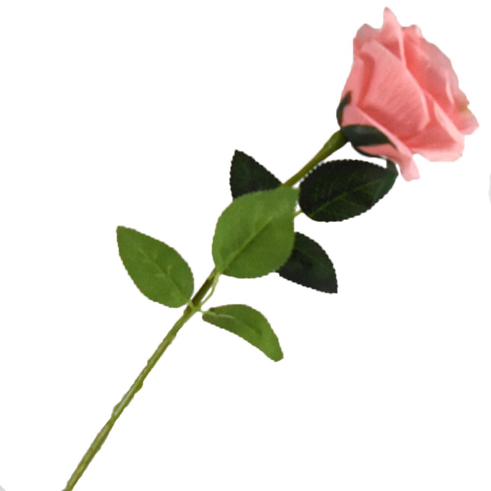 Long Stem Rose Flowers Fake Wedding Centerpiece Bridal Bouquet Arrangement PEACH